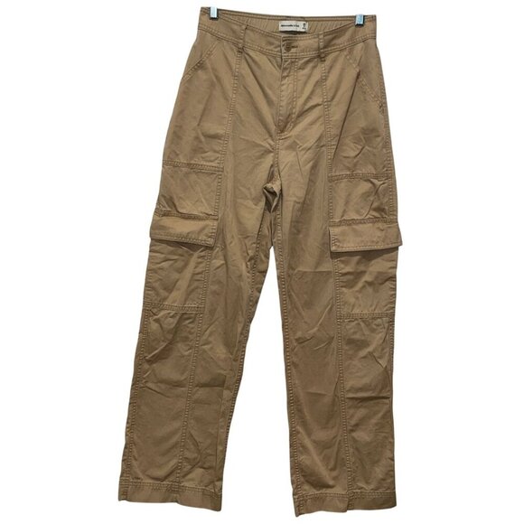 Abercrombie & Fitch Khaki Relaxed   Cargo Pants Women's Size 29/8 - Picture 1 of 9